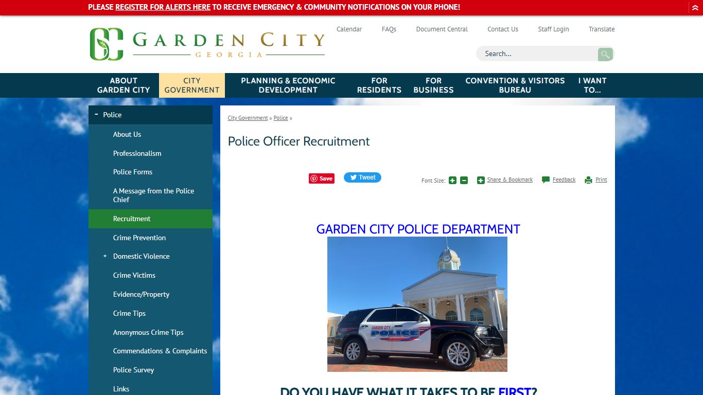 Police Officer Recruitment | Garden City, GA